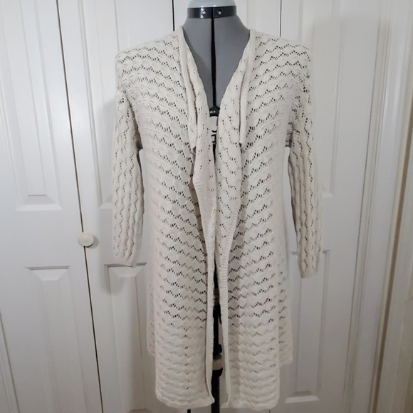 J. Jill Sweaters - J.JILL Cream Open Front Cardigan Sweater